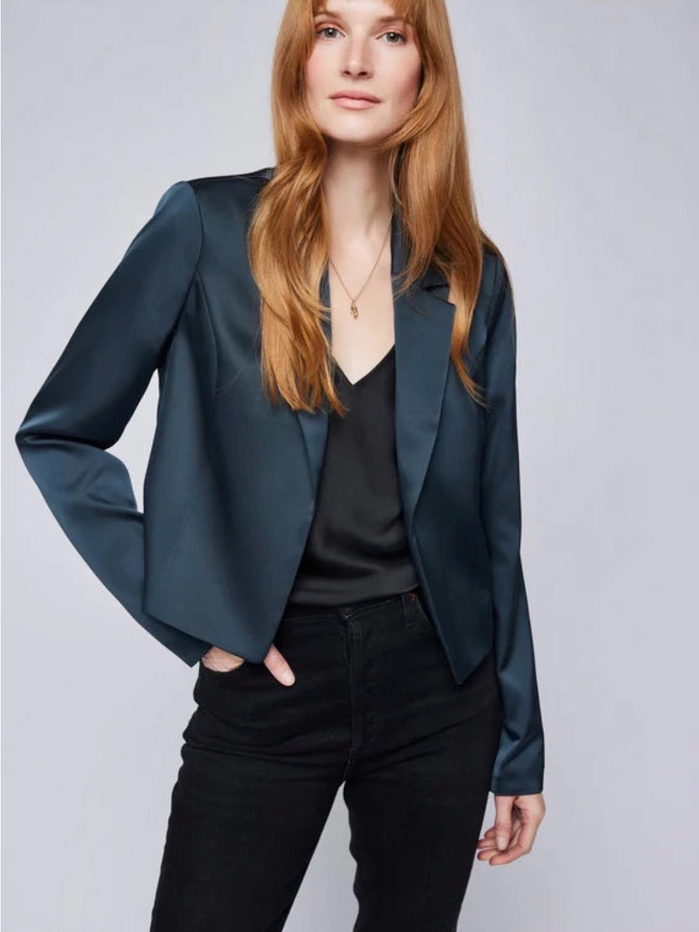 Women's Gentle Fawn Natalie Satin Blazer - Deep Teal